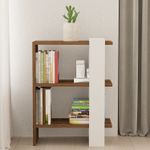 Casa si Gradina - Mobilier - Biblioteci si rafturi - Biblioteci - Biblioteca, Hanah Home, PAL melaminat, nuc si alb, 51.8x25x70 cm - Infinity.ro