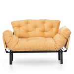 Casa si Gradina - Mobilier - Canapele si coltare - Canapele - Canapea extensibila, Hanah Home, metal, mustar, 155x85x70 cm - Infinity.ro