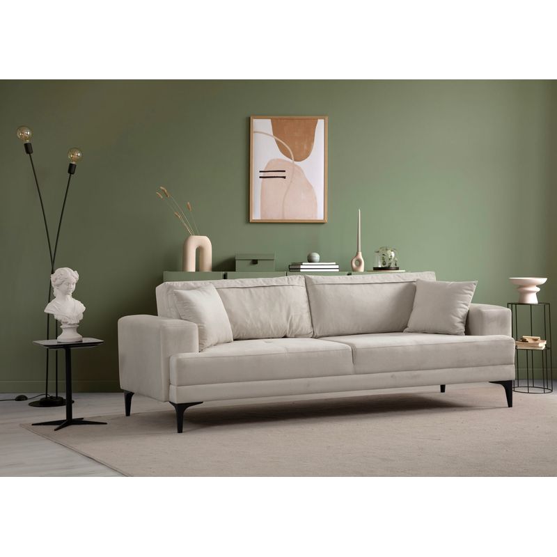 Casa si Gradina - Mobilier - Canapele si coltare - Canapele - Canapea 3 locuri, Atelier Del Sofa, 100% poliester, ecru, 234x100x78 cm - Infinity.ro
