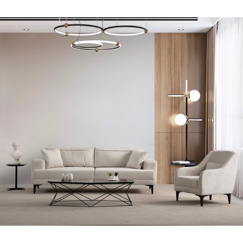 Casa si Gradina - Mobilier - Canapele si coltare - Canapele - Canapea 3 locuri, Atelier Del Sofa, 100% poliester, ecru, 234x100x78 cm - Infinity.ro