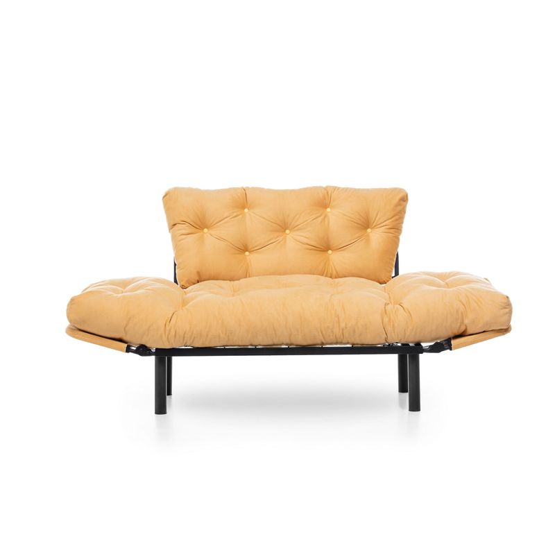Casa si Gradina - Mobilier - Canapele si coltare - Canapele - Canapea extensibila, Hanah Home, metal, mustar, 155x85x70 cm - Infinity.ro