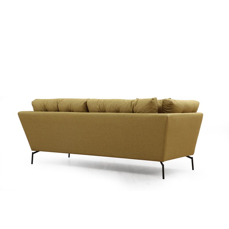 Casa si Gradina - Mobilier - Canapele si coltare - Canapele - Canapea 3 locuri, Hanah Home, lemn fag si pal, galben verzui, 214x90x84 cm - Infinity.ro