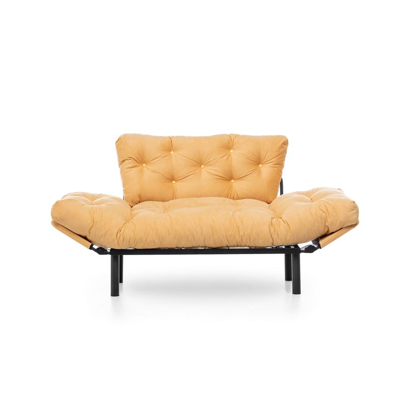 Casa si Gradina - Mobilier - Canapele si coltare - Canapele - Canapea extensibila, Hanah Home, metal, mustar, 155x85x70 cm - Infinity.ro