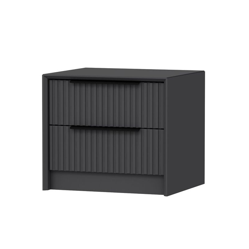 Casa si Gradina - Mobilier - Comode si corpuri - Noptiere - Noptiera, Hanah Home, panou aglomerat melaminat, antracit, 45x45x53 cm - Infinity.ro