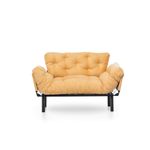 Casa si Gradina - Mobilier - Canapele si coltare - Canapele - Canapea extensibila, Hanah Home, metal, mustar, 155x85x70 cm - Infinity.ro