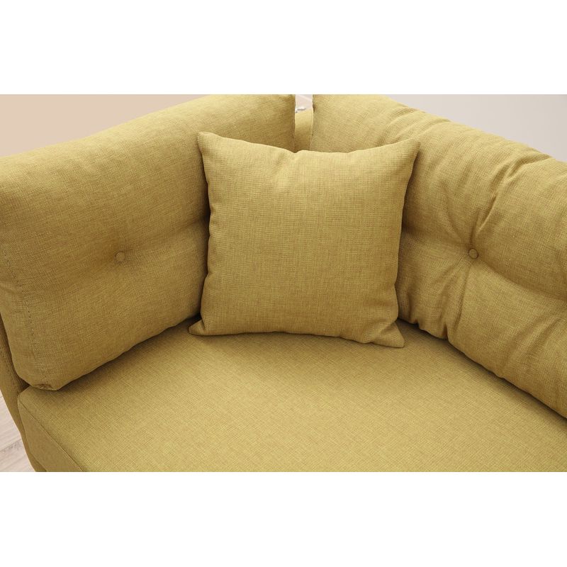 Casa si Gradina - Mobilier - Canapele si coltare - Canapele - Canapea 3 locuri, Hanah Home, lemn fag si pal, galben verzui, 214x90x84 cm - Infinity.ro