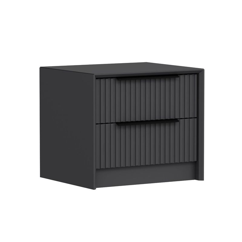 Casa si Gradina - Mobilier - Comode si corpuri - Noptiere - Noptiera, Hanah Home, panou aglomerat melaminat, antracit, 45x45x53 cm - Infinity.ro
