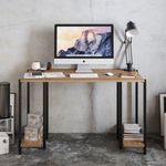 Casa si Gradina - Mobilier - Mese si birouri - Birouri - Birou de studiu, Hanah Home, pal melaminat, negru si nuc, 125x60x73.8 cm - Infinity.ro
