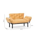 Casa si Gradina - Mobilier - Canapele si coltare - Canapele - Canapea extensibila, Hanah Home, metal, mustar, 155x85x70 cm - Infinity.ro