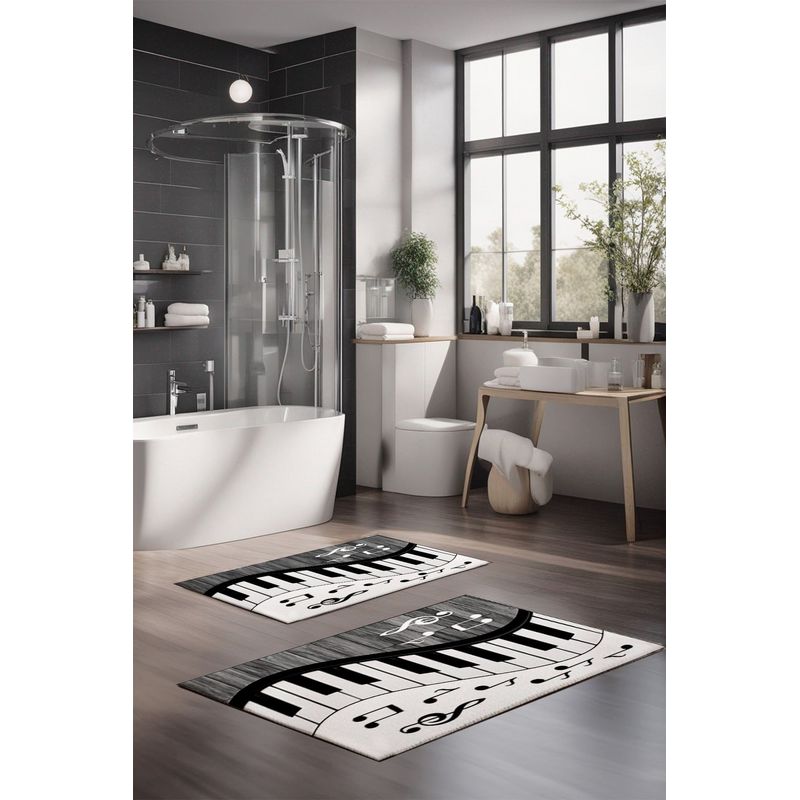 Casa si Gradina - Textile si covoare - Covoare - Covorase baie - Set covorase de baie, L'essentiel Maison, multicolor, 40x60 cm si 60x100 cm, 100% poliester, antiderapant, 323CTW1467 - Infinity.ro