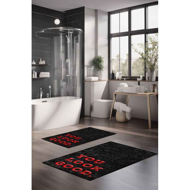 Casa si Gradina - Textile si covoare - Covoare - Covorase baie - Set covorase de baie, L'essentiel Maison, multicolor, 40x60 cm si 60x100 cm, 100% poliester, antiderapant, 323CTW1518 - Infinity.ro