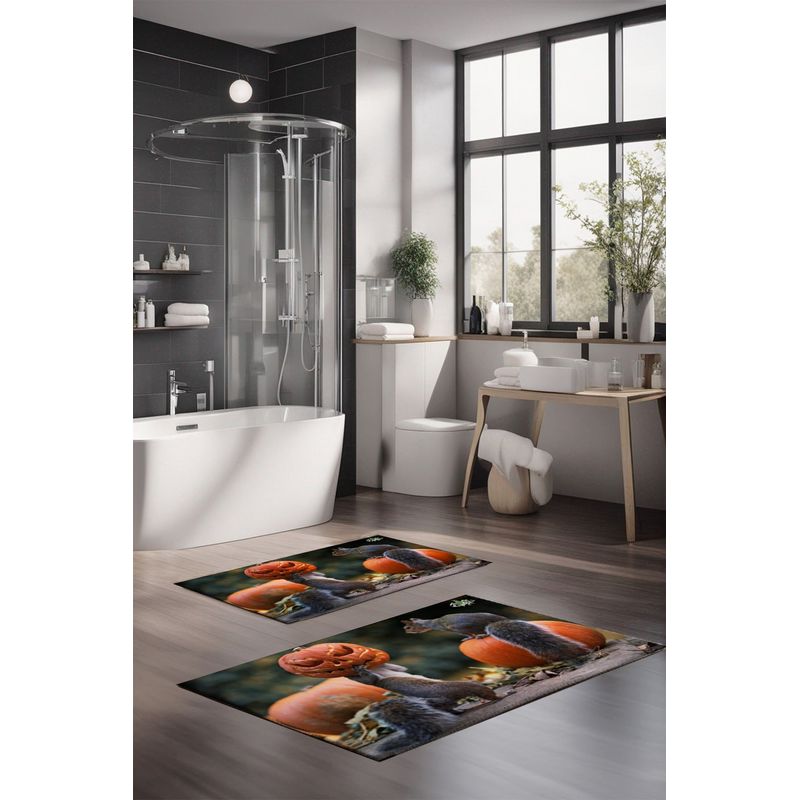 Casa si Gradina - Textile si covoare - Covoare - Covorase baie - Set covorase baie, L'essentiel Maison, multicolor, 40x60 cm si 60x100 cm, 100% poliester, antiderapant, 323CTW1253 - Infinity.ro