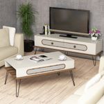 Casa si Gradina - Mobilier - Seturi de mobilier - Seturi living - Set mobilier living, Hanah Home, pal melaminat, crem, 845HCT5212 - Infinity.ro