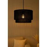 Casa si Gradina - Corpuri si surse de iluminat - Lustre si pendule - Candelabru, Opviq, plastic, rafie, negru, inaltime reglabila, 22-60 cm - Infinity.ro