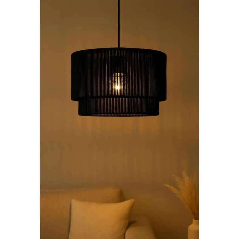 Casa si Gradina - Corpuri si surse de iluminat - Lustre si pendule - Candelabru, Opviq, plastic, rafie, negru, inaltime reglabila, 22-60 cm - Infinity.ro