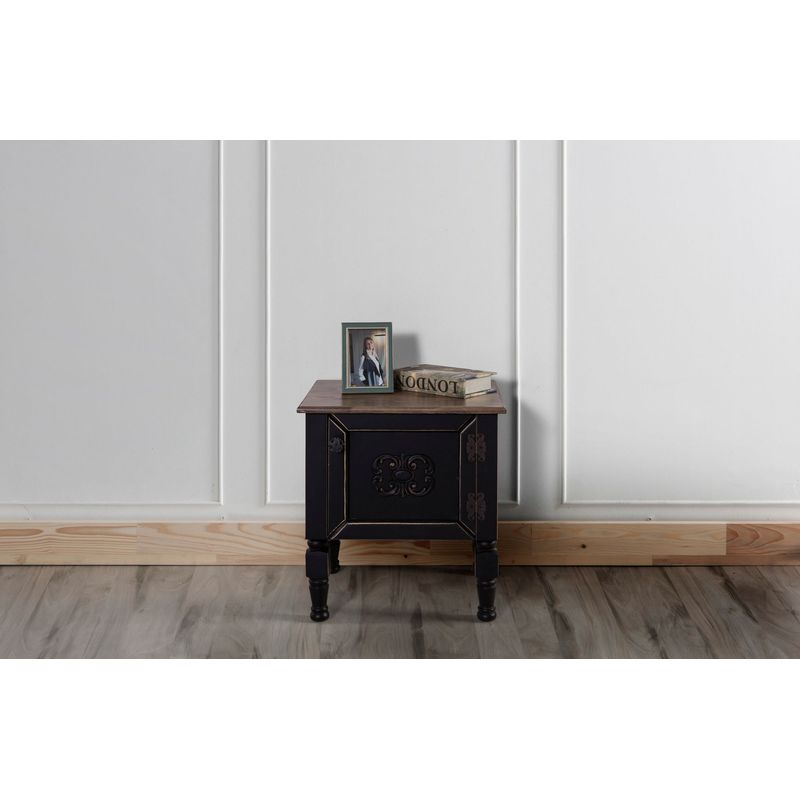Casa si Gradina - Mobilier - Comode si corpuri - Noptiere - Noptiera, Hanah Home, mdf, negru, 50x40x52 cm - Infinity.ro
