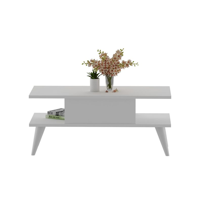 Casa si Gradina - Mobilier - Mese si birouri - Masute de cafea - Masuta de cafea, Hanah Home, pal melaminat, alb, 90x45x40 cm, 475OLV1322 - Infinity.ro