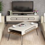 Casa si Gradina - Mobilier - Seturi de mobilier - Seturi living - Set mobilier living, Hanah Home, pal melaminat, crem, 845HCT5212 - Infinity.ro