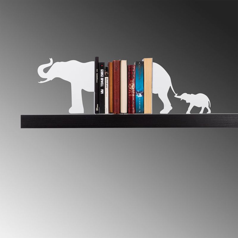 Carti si Birotica - Birotica - Accesorii de birou - Bibliorafturi - Suport de carti, Aberto Design, metal, alb, 55x14x22 cm - Infinity.ro
