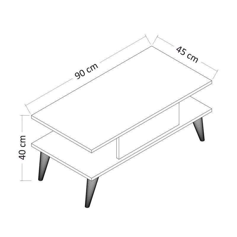 Casa si Gradina - Mobilier - Mese si birouri - Masute de cafea - Masuta de cafea, Hanah Home, pal melaminat, alb, 90x45x40 cm, 475OLV1322 - Infinity.ro