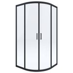 Casa si Gradina - Sanitare - Cazi si cabine de dus - Cabine dus - Cabina de dus remirotunda, cadru negru, 100x100x190 cm - Infinity.ro