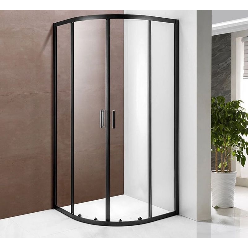 Casa si Gradina - Sanitare - Cazi si cabine de dus - Cabine dus - Cabina de dus remirotunda, cadru negru, 100x100x190 cm - Infinity.ro