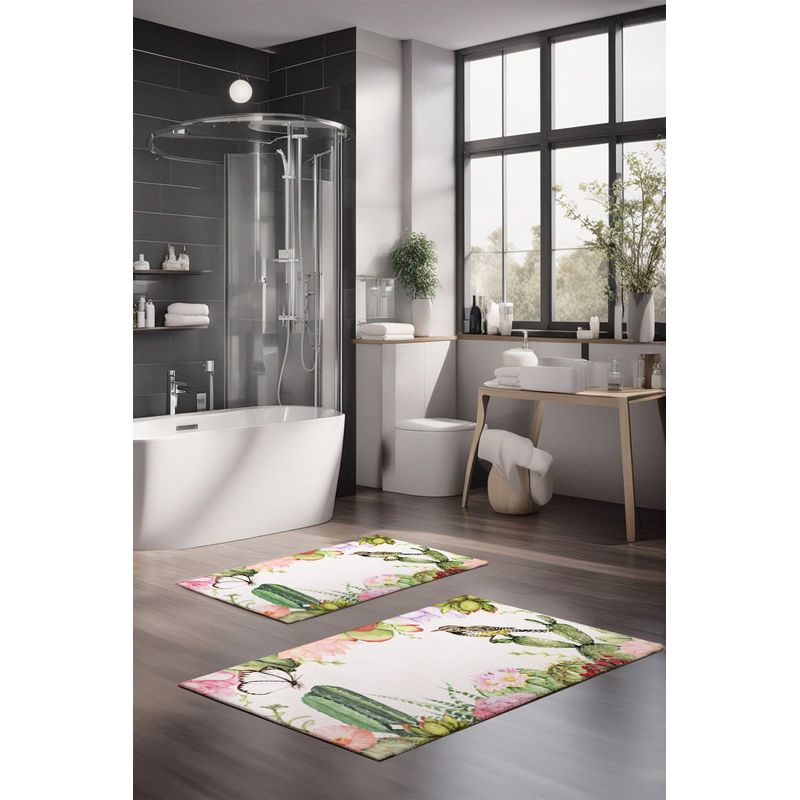 Casa si Gradina - Textile si covoare - Covoare - Covorase baie - Set covorase de baie, L'essentiel Maison, multicolor, 40x60 cm, 60x100 cm, 100% poliester, antiderapant, 323CTW1310 - Infinity.ro