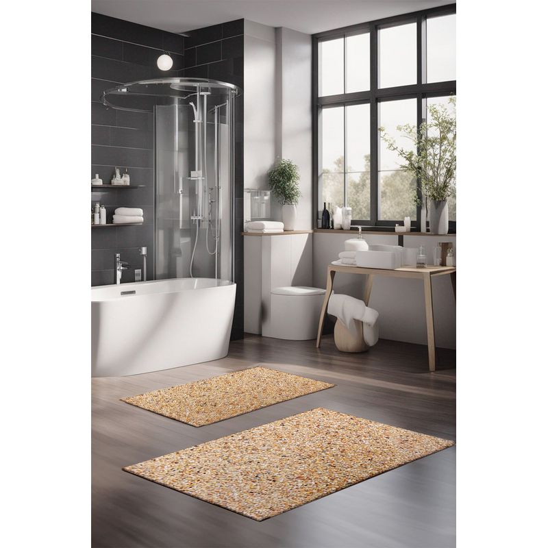 Casa si Gradina - Textile si covoare - Covoare - Covorase baie - Set covorase de baie, L'essentiel Maison, multicolor, 40x60 cm si 60x100 cm, 100% poliester, antiderapant, 323CTW1275 - Infinity.ro