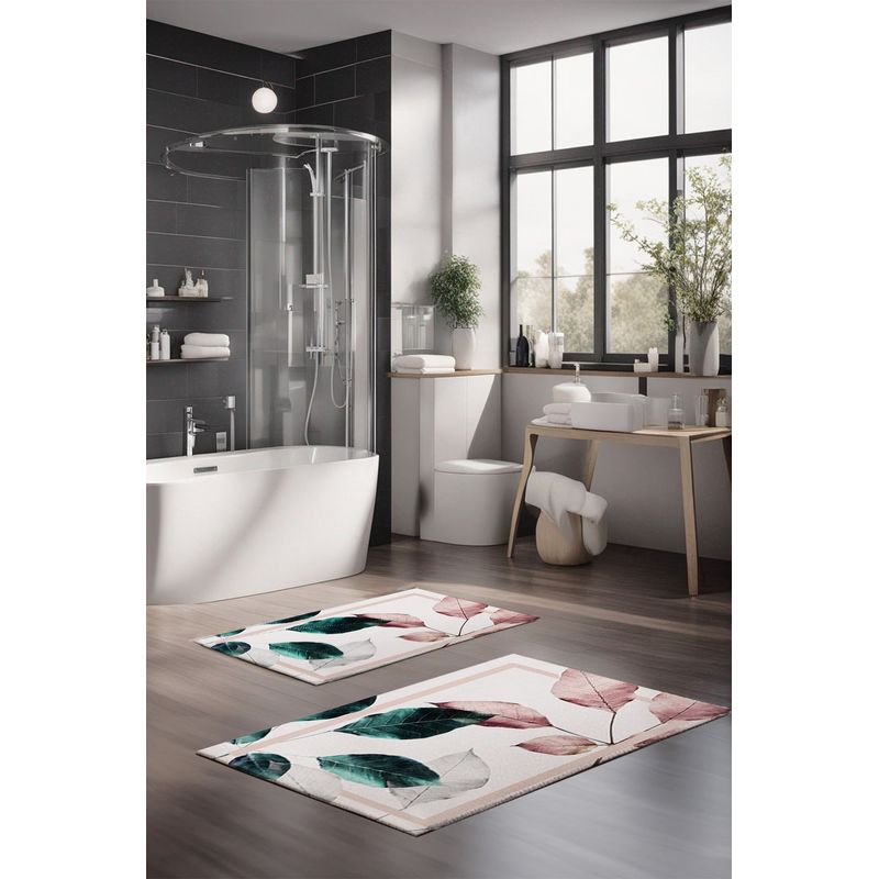 Casa si Gradina - Textile si covoare - Covoare - Covorase baie - Set covorase de baie, L'essentiel Maison, multicolor, 40x60 cm si 60x100 cm, 100% poliester, antiderapant, 323CTW1165 - Infinity.ro
