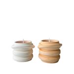 Casa si Gradina - Decoratiuni - Aromaterapie si lumanari - Lumanari si candele - Set lumanari, Aberto Design, beton, alb, 8x7x8 cm, 2 piese - Infinity.ro