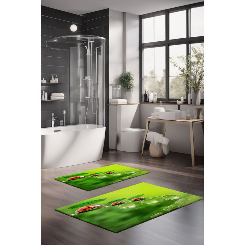 Casa si Gradina - Textile si covoare - Covoare - Covorase baie - Set covorase de baie, L'essentiel Maison, multicolor, 40x60 cm, 60x100 cm, 100% poliester, antiderapant, 323CTW1236 - Infinity.ro