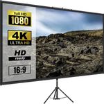 TV, Audio-Video si Foto - Videoproiectoare si accesorii - Ecrane proiectie - Ecran Proiectie 80", 4K UHD, 16:9, Reglabil 200-250cm, Unghi 160°, Portabil, Usor Instalare, Aluminiu, Home Cinema - Infinity.ro
