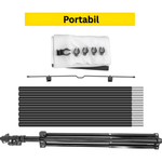 TV, Audio-Video si Foto - Videoproiectoare si accesorii - Ecrane proiectie - Ecran Proiectie 80", 4K UHD, 16:9, Reglabil 200-250cm, Unghi 160°, Portabil, Usor Instalare, Aluminiu, Home Cinema - Infinity.ro