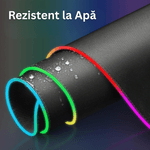 PC, gaming si accesorii - Periferice PC - Mousepad - Mousepad Mare Gaming 80x30cm, LED RGB, Antiderapant, Waterproof, Cusaturi Intarite, USB Inclus, Negru - Infinity.ro