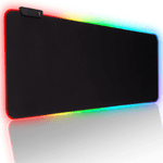 PC, gaming si accesorii - Periferice PC - Mousepad - Mousepad Mare Gaming 80x30cm, LED RGB, Antiderapant, Waterproof, Cusaturi Intarite, USB Inclus, Negru - Infinity.ro