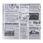 Market - Curatenie si intretinere casa - Produse bucatarie - Pungi si folii alimentare - Hartie ambalare alimente rezistenta la grasimi, alba, print ziar, 40g, 500 coli/pachet, Neste®, 33 x 33 cm - Infinity.ro