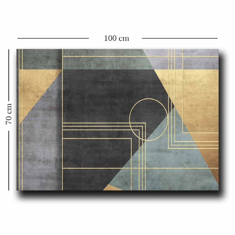 Casa si Gradina - Decoratiuni - Tablouri - Tablou canvas decorativ, Wallxpert, 100% panza, albastru auriu antracit, 70x100 cm - Infinity.ro