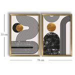 Casa si Gradina - Decoratiuni - Tablouri - Tablou decorativ cu rama, Wallxpert, mdf, auriu alb negru, 38x53 cm, set 2 bucati - Infinity.ro