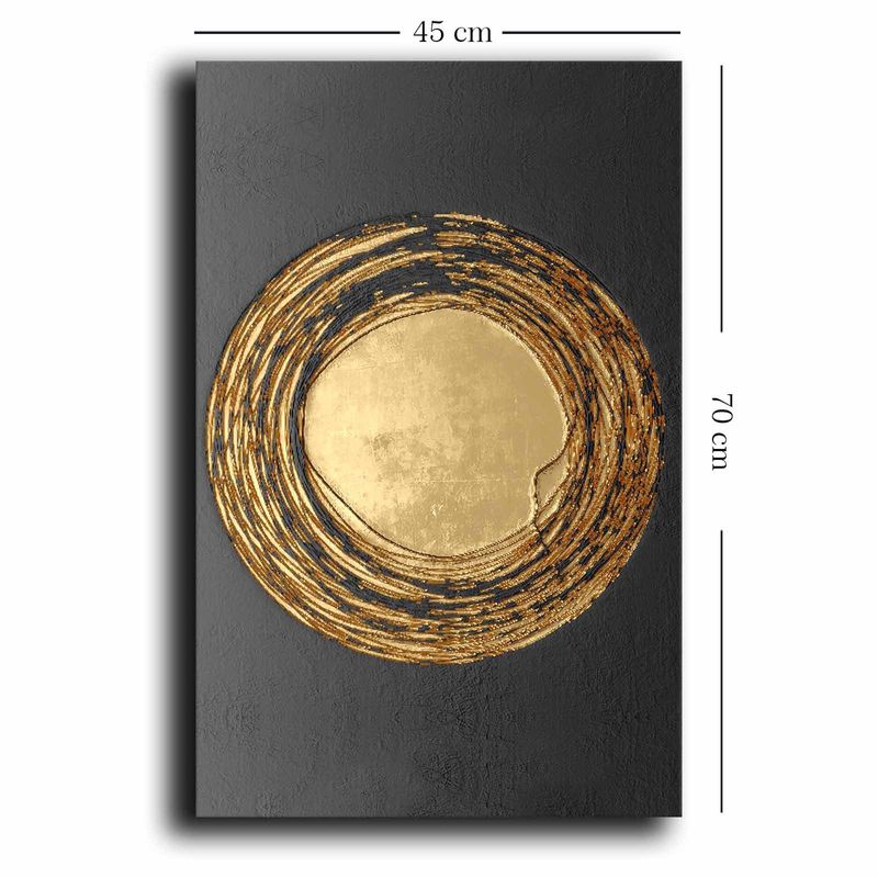 Casa si Gradina - Decoratiuni - Tablouri - Tablou decorativ, Wallxpert, panza, auriu si negru, 45x70 cm - Infinity.ro