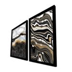 Casa si Gradina - Decoratiuni - Tablouri - Set tablouri decorative, Wallxpert, mdf, negru auriu alb gri, 38x53 cm, 2 bucati - Infinity.ro
