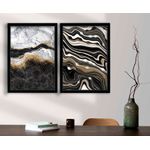 Casa si Gradina - Decoratiuni - Tablouri - Set tablouri decorative, Wallxpert, mdf, negru auriu alb gri, 38x53 cm, 2 bucati - Infinity.ro