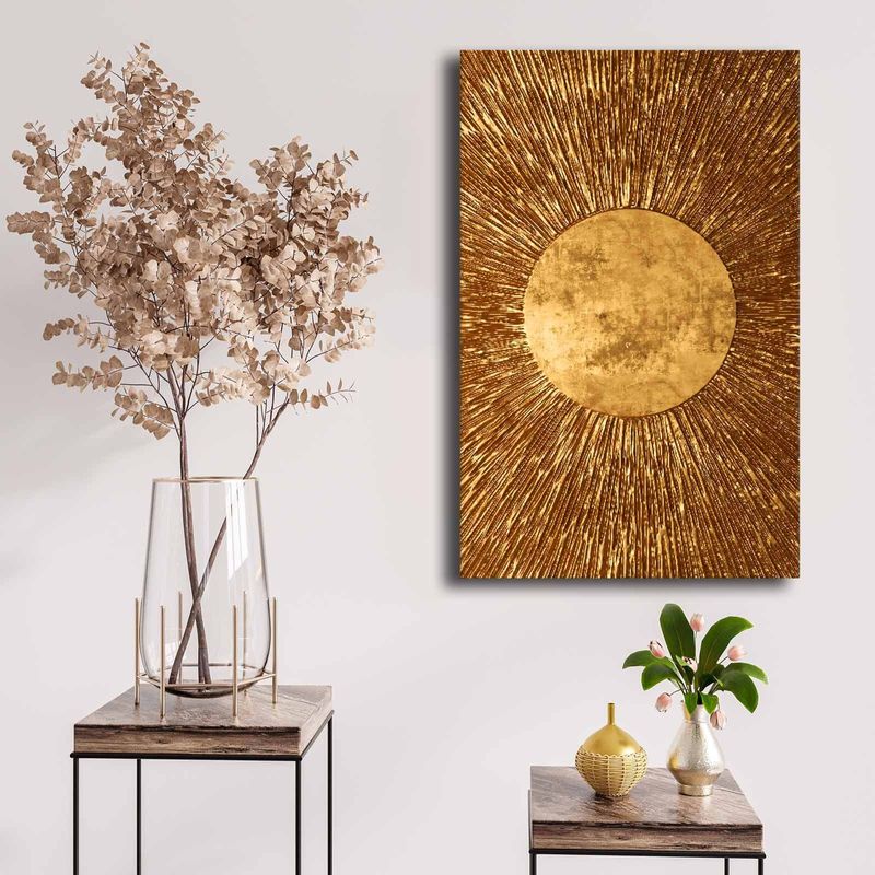 Casa si Gradina - Decoratiuni - Tablouri - Tablou decorativ pe panza, Wallxpert, panza, auriu, 45x70 cm - Infinity.ro