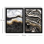 Casa si Gradina - Decoratiuni - Tablouri - Set tablouri decorative, Wallxpert, mdf, negru auriu alb gri, 38x53 cm, 2 bucati - Infinity.ro