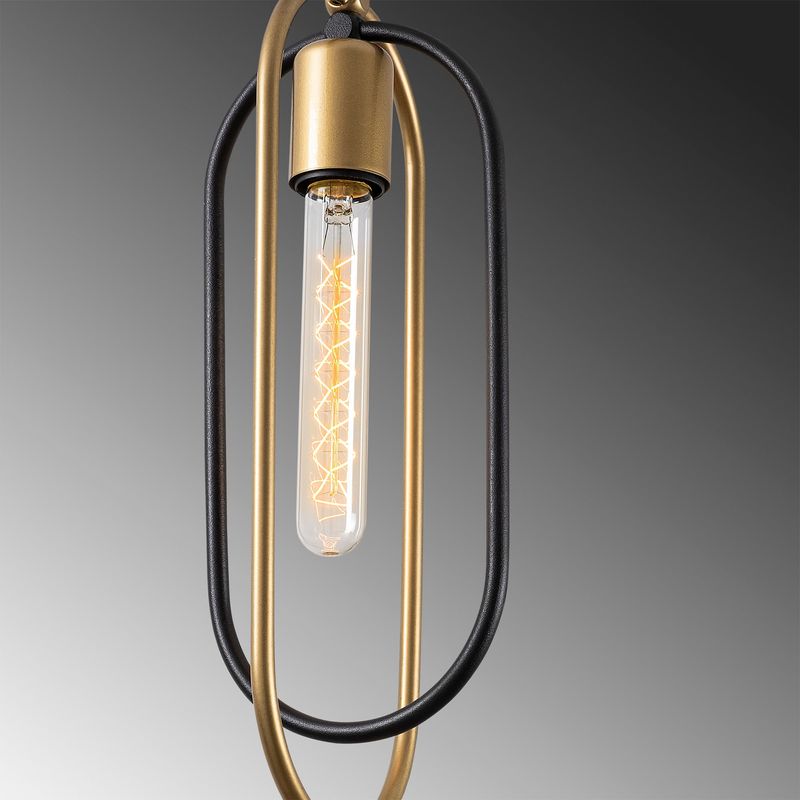 Casa si Gradina - Corpuri si surse de iluminat - Lustre si pendule - Lustra, Opviq, metal, negru auriu, 48x48x132 cm - Infinity.ro