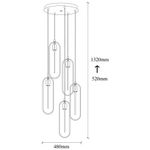 Casa si Gradina - Corpuri si surse de iluminat - Lustre si pendule - Lustra, Opviq, metal, negru auriu, 48x48x132 cm - Infinity.ro