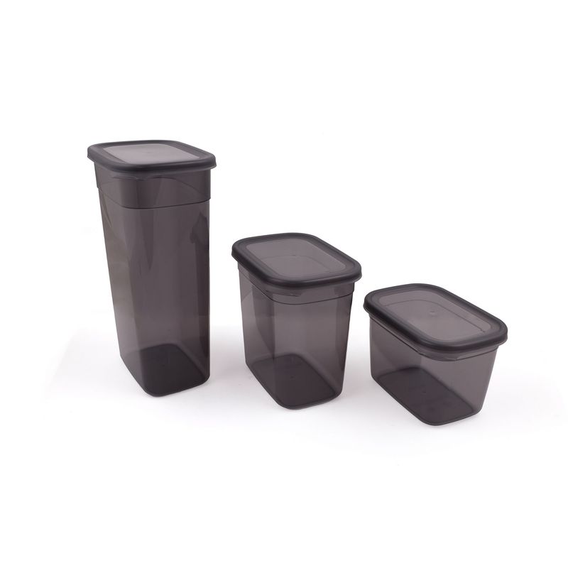 Casa si Gradina - Bucatarie si vesela - Organizare si depozitare bucatarie - Cutii alimentare - Set cutii de depozitare, Hermia, plastic, antracit, 24 piese, diverse dimensiuni - Infinity.ro