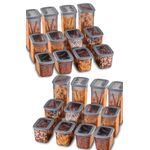 Casa si Gradina - Bucatarie si vesela - Organizare si depozitare bucatarie - Cutii alimentare - Set cutii de depozitare, Hermia, plastic, antracit, 24 piese, diverse dimensiuni - Infinity.ro