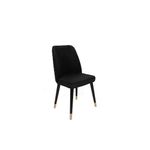 Casa si Gradina - Mobilier - Scaune si fotolii - Scaune - Set scaune, Hanah Home, catifea, negru auriu, 50x49x90 cm - Infinity.ro