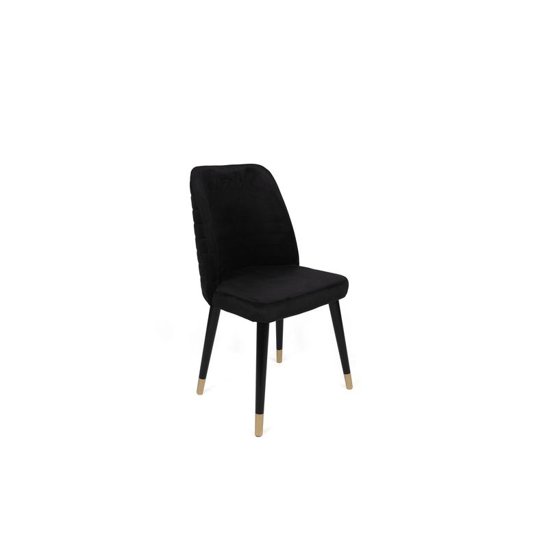 Casa si Gradina - Mobilier - Scaune si fotolii - Scaune - Set scaune, Hanah Home, catifea, negru auriu, 50x49x90 cm - Infinity.ro