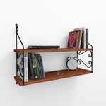Casa si Gradina - Mobilier - Biblioteci si rafturi - Rafturi - Raft de perete, Hanah Home, pal melaminat, nuc, 72x51x20 cm - Infinity.ro